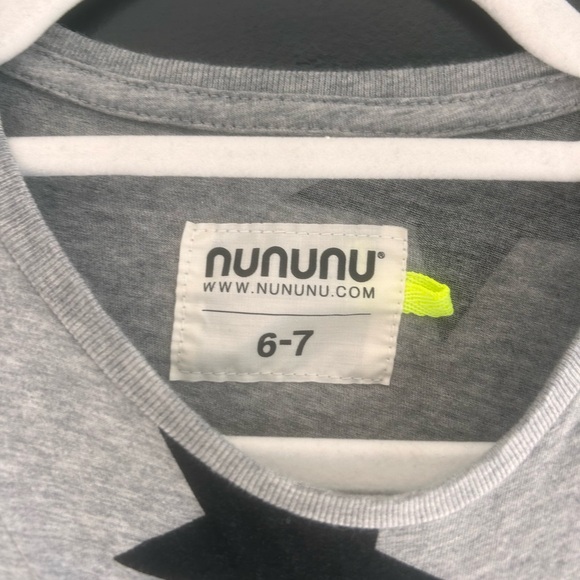 Nununu gray shirt dress with black stars (size 6-7) - Picture 2 of 3